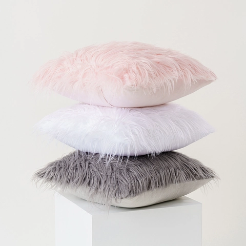 Plüsch Kunstfell Deko Kissenbezüge Weich Zottelig Langhaar Farbverlauf Kissenhülle Für Sofa Bett Wohnzimmer Home Decor