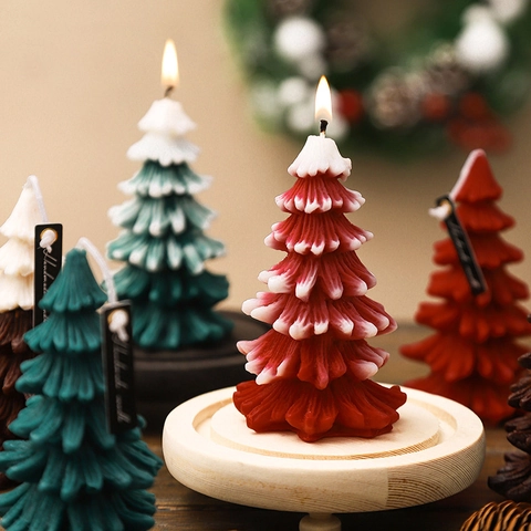 Weihnachtsbaum Duftkerze Handgefertigte Wachs Dekoration Festliches Ornament Winter Feiertagsgeschenk
