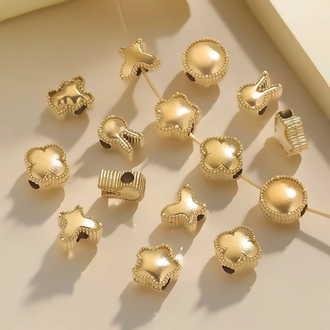 Cuentas Espaciadoras De Acero Inoxidable Corazón Estrella Mariposa Trébol Para Fabricación Joyas DIY Pulido Accesorios