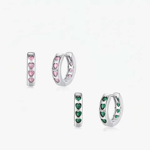 Orecchini A Cerchio A Cuore In Argento Sterling 925 Zircone Scintillante Huggie Da Donna Gioielli Eleganti