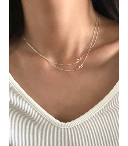 Halskette Mit Buchstaben S H Anhänger 925 Sterlingsilber Minimalistische Schlüsselbeinkette Für Damen Eleganter Schmuck