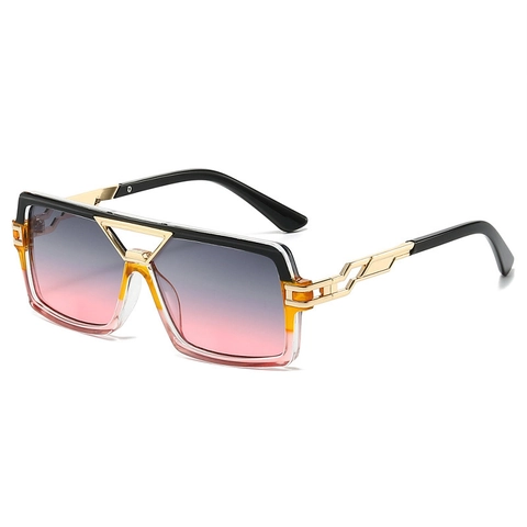 Occhiali Da Sole Quadrati Oversize Montatura PC Metallo Protezione UV400 Moda Retro Asta Cava Per Donna Uomo Outdoor