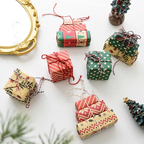Mini Kerst Cadeau Doos Hangende Ornamenten Papier Schuim Klein Pakket Decor Voor Kerstboom Feest