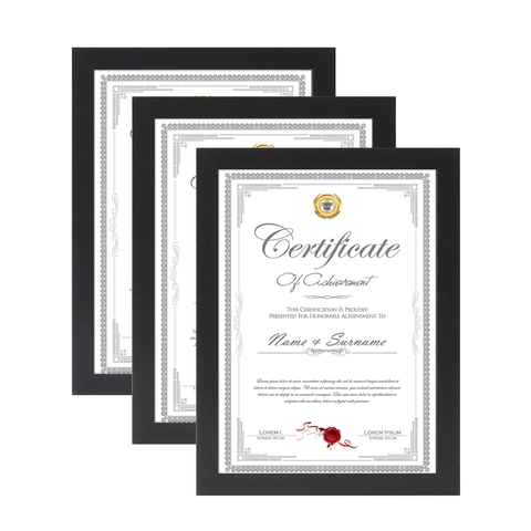 Marco De Fotos Certificado Documento Madera MDF Pantalla Pared Mesa Minimalista Soporte Diploma Premio Decoración