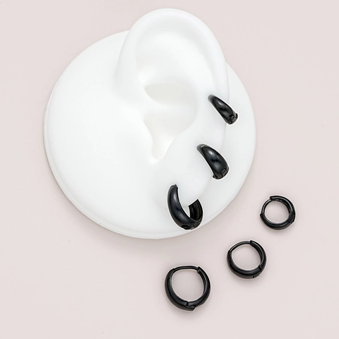 Set di Orecchini a Cerchio Geometrici a C in Lega Acciaio Inossidabile Strass Perla Artificiale Orecchini Minimalisti per Donna Gioielli