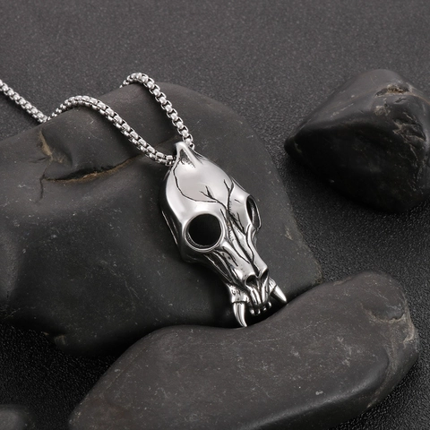 Collana Con Ciondolo Teschio Gotico Acciaio Inossidabile Punk Retro Stile Oscuro Gioielli Hip Hop Biker Per Uomo