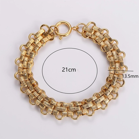 Collana E Bracciale A Catena Intrecciata In Acciaio Inossidabile Retrò Placcato Oro 18K Accessorio Moda Unisex