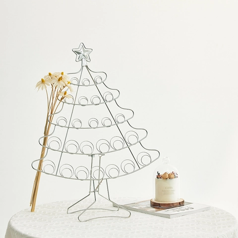 Ornement Arbre De Noël Métal Support De Présentation Pour Bijoux Cartes Étoile Décoration De Table Moderne Argent