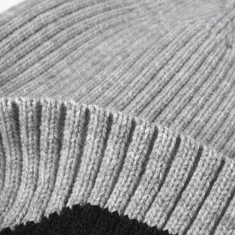 Gorro De Invierno De Punto Piel De Conejo Sintética Forro Polar Cálido Bloque De Color Exterior Hombres Mujeres