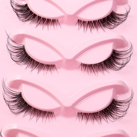 Falsche Wimpern Faux Mink Kunstfaser Transparentes Band Lockig Geflügeltes Fuchsaugen Make-up Beauty-Tools Für Frauen
