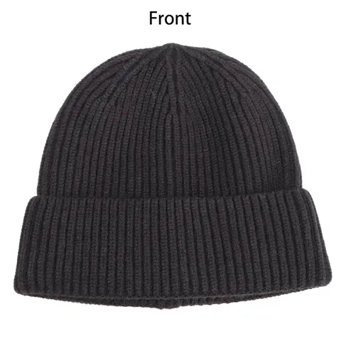 Rippenstrick Beanie Mütze Einfarbig Umschlag Warm Elastisch Herbst Winter Outdoor Kappe Für Herren Damen Acryl