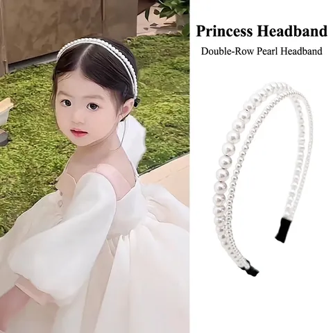 Cerchietti Di Künstliche Perle Eleganti Per Ragazze Bambine Bianco ABS Imitazione Perla Artificial Fiore Resina Cerchietti Per Capelli Dolce Stile Principessa