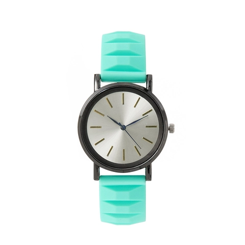 Minimalist Quartz Watch Silicone Textured Strap Sunray Dial Analog Wristwatch Casual Fashion For Men Women