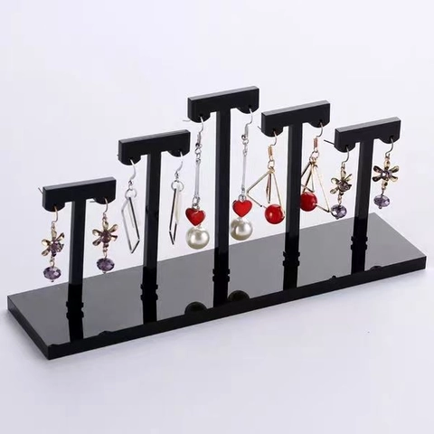 Acryl Oorbel Display Standaard T-Bar Sieraden Organizer Rek Voor Knoppen En Hangers Elegante Showcase Voor Thuis