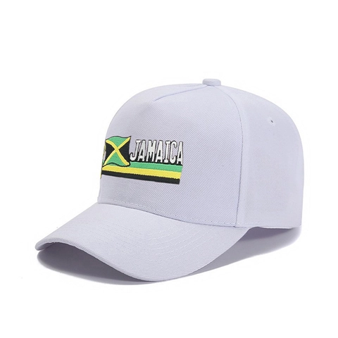 Jamaika Flagge Stickerei Baseball Kappe Polyester Verstellbar Atmungsaktiv Gebogene Krempe Sonnenhut Sportlich