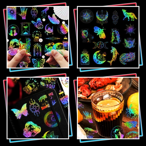 Adesivi Farfalla Olografici Mondo Magico Impermeabili Laser PET Per Scrapbooking Diario Decorazione DIY