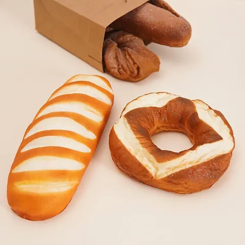 Realistic Simulation Bread PU Material Artificial Baguette Pretzel Slow Rebound Toy Stress Relief Home Decor Photography Prop