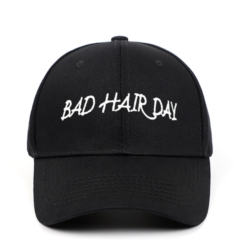 Casquette de Baseball Broderie Bad Hair Day Coton Réglable Dad Hat Décontracté Extérieur Protection Solaire Bord Incurvé Homme Femme