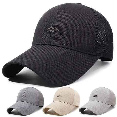 Mesh Baseball Cap Breathable Polyester Summer Sun Hat Lightweight Outdoor Sport Adjustable For Men Women