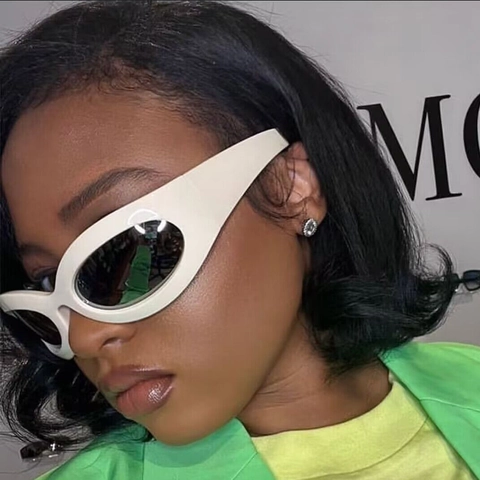 Gafas De Sol Ovaladas Y2K Retro Punk Futuristas UV400 Protección Montura PC Lentes PC Gafas Streetwear Para Mujeres Hombres
