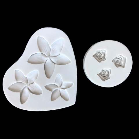 Stampo In Silicone Fiore Rosa Frangipani Molteplici Cavità DIY Decorazione Torte Fondant Cioccolato Resina Resistente Al Calore