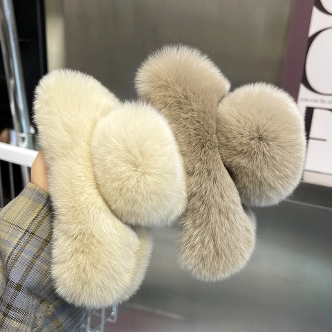 Molletta Per Capelli In Pelliccia Sintetica Oversize Grande Fermaglio Per Capelli Elegante In Peluche Moda Invernale