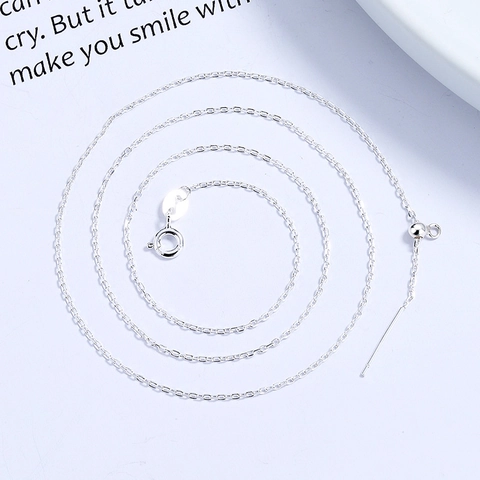 925 Sterling Silver Adjustable Cross Chain Necklace For Women Universal Needle End Threading Chain For DIY Jewelry Making Findings O-Chain Gold Silver