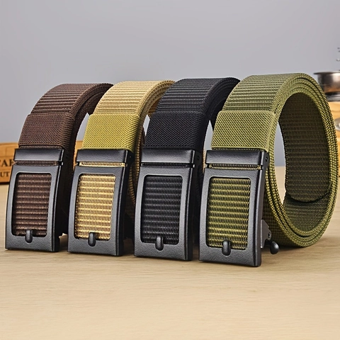 Cinturón Táctico Hombre Correas Nylon Transpirable Hebilla Automática Exterior Casual Lona Para Vaqueros Pantalones Trabajo