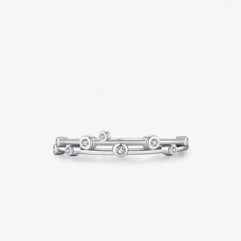 925 Sterling Silver Ring For Women Minimalist Double Layer Intertwined Lines With Sparkling Zircon Elegant Jewelry