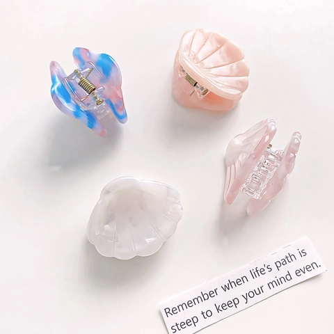 Mini Pinza Para El Cabello De Concha Acetato Textura De Mármol Pasador Lateral Pequeño Para Mujeres Niñas Estilo Dulce