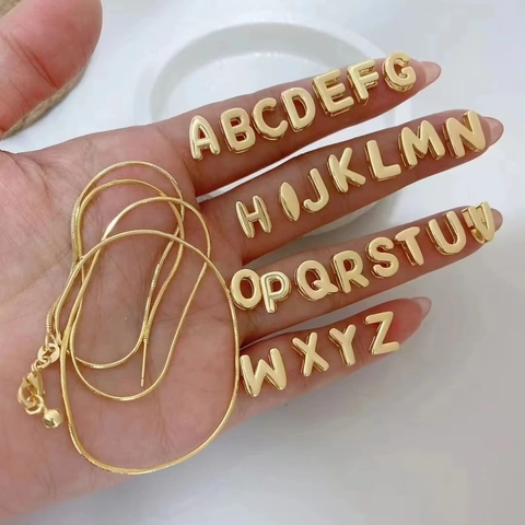 Buchstaben Initial Anhänger Halskette Gold Kupfer Minimalistischer Mode Schmuck Für Frauen Pendler Accessoire