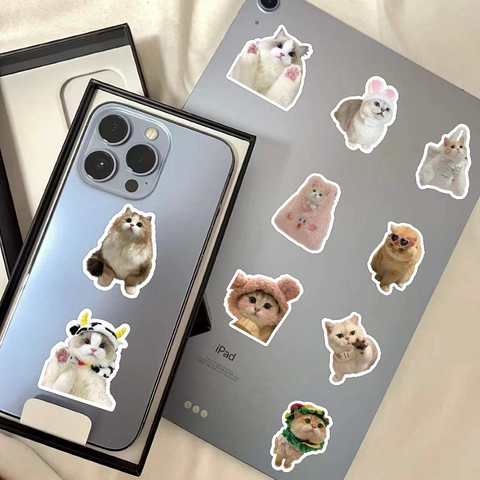Realistic Cute Cat Dog Stickers Waterproof Decals For Laptop Water Bottle Scrapbooking Journaling Creative Decoration