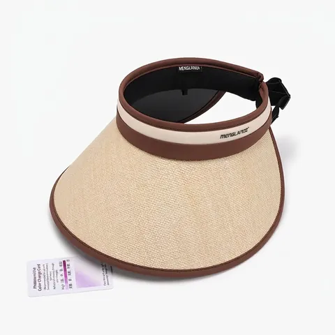 Visiera Parasole Da Donna Cappello Paglia Traspirante Tesa Larga Alta Protezione UV Estate All'aperto Moda Regolabile