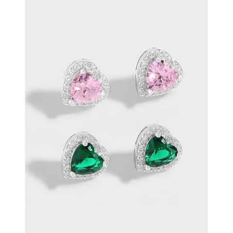 Herz Ohrstecker Mit 925 Sterlingsilber Ohrringpfosten Funkelnde Zirkonia Halo Nischendesign Schmuck Für Damen