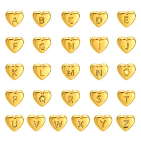 Herz Alphabet Buchstaben Anhänger Edelstahl Herzform Schmuckherstellung DIY Initialen Pendants Minimalistische Accessoires