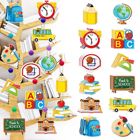 Decorazioni Per Festa Ritorno A Scuola Carta Fronte Retro Ornamenti Appesi Decorazione Classe DIY Design Autobus Scolastico