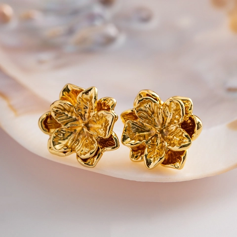 Orecchini a Bottone a Forma di Margherita Minimalista in Stile Coreano Con Perno in Argento Sterling 925 Oro Argento