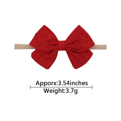 Baby Headbands Soft Nylon Cotton Bowtie Elastic Hair Bands Swiss Dot Texture Newborn Infant Toddler Girls Hair Accessories