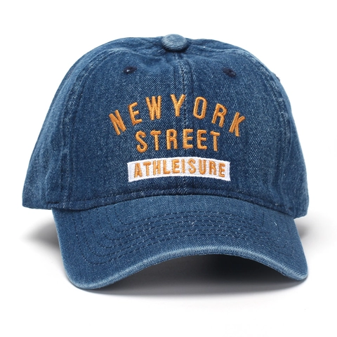 Casquette De Baseball En Denim Délavé Vintage Brodée New York Réglable Chapeau Streetwear Pour Hommes Femmes