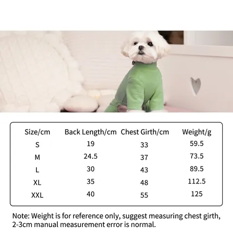 Cartoon Bear Pattern Dog Jumpsuit Pajamas Knit Cotton High Neck Button Four Legged Warm Soft Clothes For Small Dogs