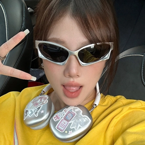 Lunettes De Soleil Y2K Monture Et Verres En Polycarbonate Protection UV400 Style Cyberpunk Futuriste Rétro Unisexe