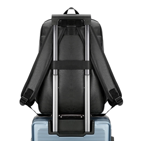 Mochila Para Portátil De Negocios Cuero PU Gran Capacidad Viaje Casual Transpirable Para Hombres Mujeres