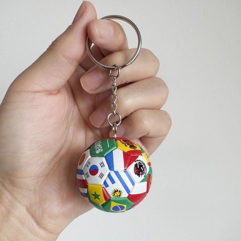 Soccer Keychain Pendant PU ABS Alloy National Flag Style Sports Theme Trophy Shape Football Fan Gift Accessory
