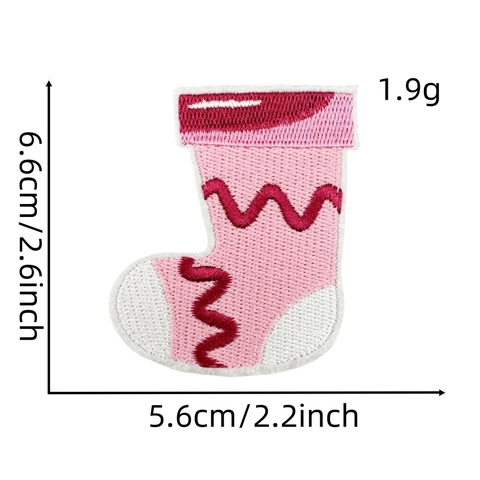 Roze Kerst Geborduurde Patches Strijkapplicaties Cartoon Kerstman Sneeuwpop Notenkraker DIY Kleding Decoratie