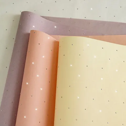 Phantom Series Flower Wrapping Paper Kapok Rhinestone Sparkling Glitter Gift Packaging DIY Crafts Elegant Shiny Decor
