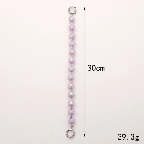 Colorful Acrylic Faceted Beaded Hand Strap Iridescent Diamond Cut Chain With Metal Rings For Bag Phone Case