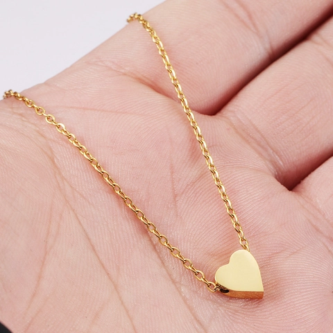 Collana Con Ciondolo A Cuore Acciaio Inossidabile 304 Lucidato A Specchio Catena Sottile Gioielli Regalo Per Donne