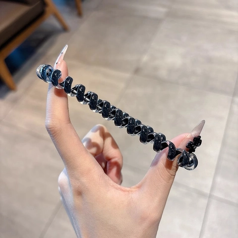 Elastici Per Capelli A Spirale Cavo Telefonico Plastica Resina Alta Elasticità Senza Traccia Stile Coreano Per Donne Ragazze