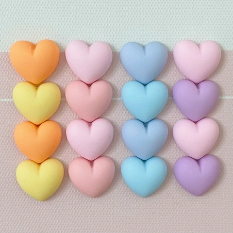 Heart Resin Flatback Cabochons Macaron Color Chubby Love Shapes For DIY Phone Case Hair Clips Craft Jewelry Making