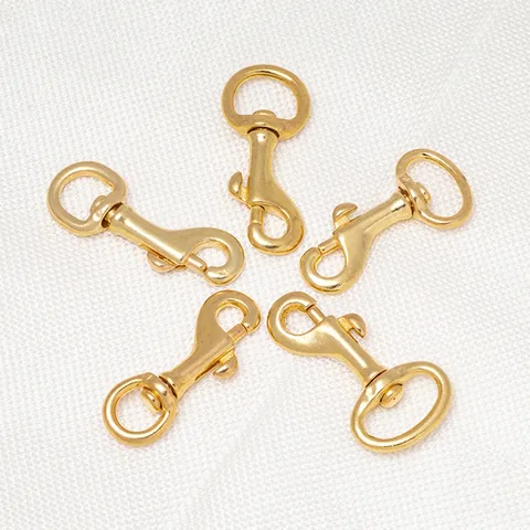 Solid Brass Swivel Snap Hook Bolt Clasp For Leather Craft Pet Leash Bag Strap Keychain DIY Jewelry Making Hardware